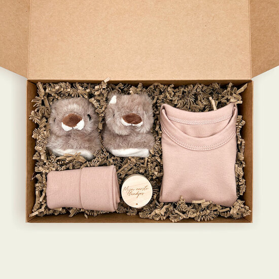 Giftbox met naam - Babyslofjes