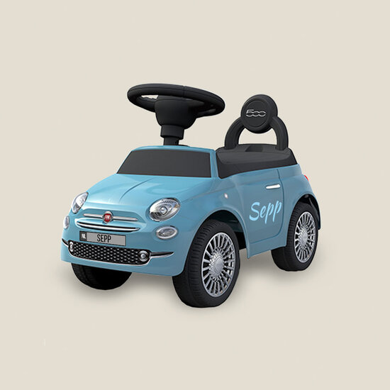 Loopauto Fiat 500 met naam - blauw