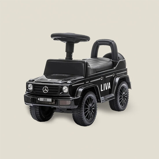 Loopauto Mercedes Benz G-Klasse met naam (zwart)