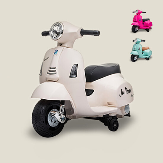 Elektrische Vespa loopauto met naam