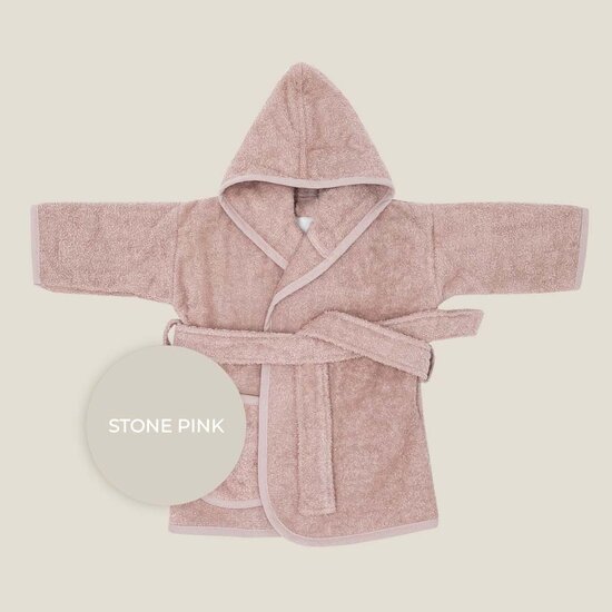 Baby badjas met naam (stone pink)