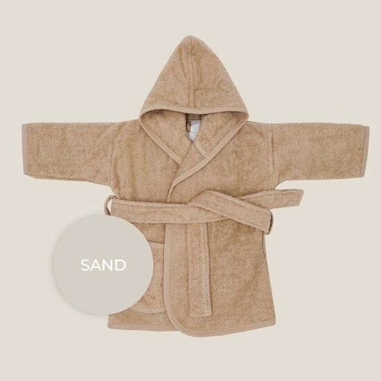 Baby badjas met naam (sand)