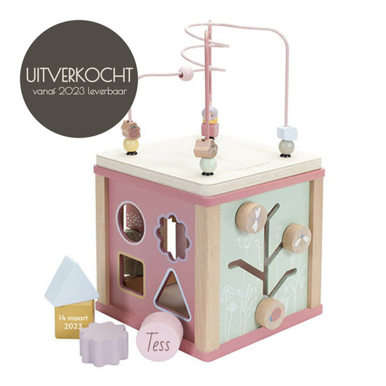 Houten activiteitenkubus Wild Flowers - Little Dutch