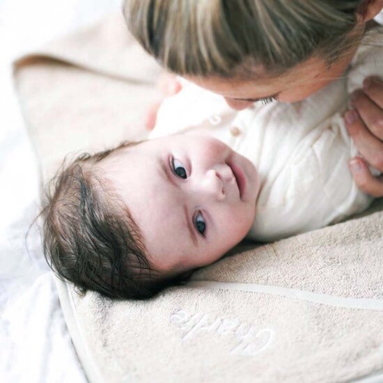 Baby badcape met naam