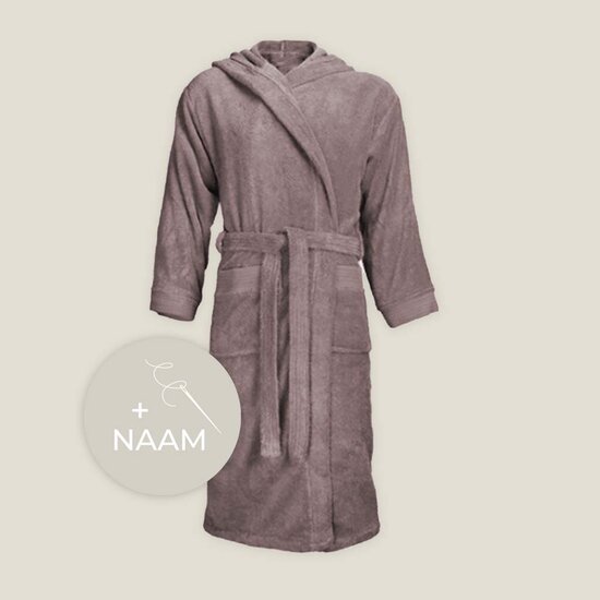 Badjas met capuchon dames - Taupe