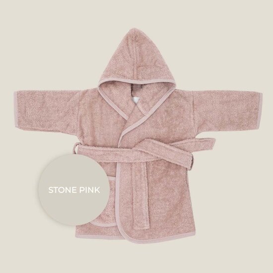 Baby badjas met naam (stone pink)