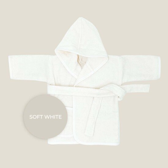 Baby badjas met naam (soft white)