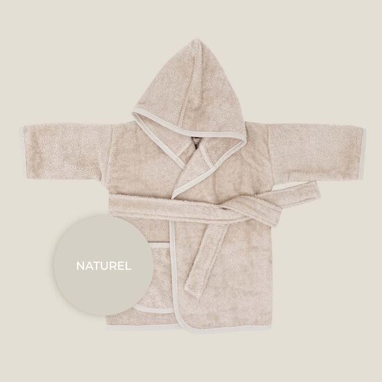 Baby badjas met naam (naturel)
