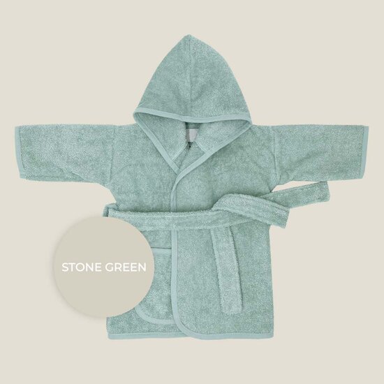 Baby badjas met naam (stone green)