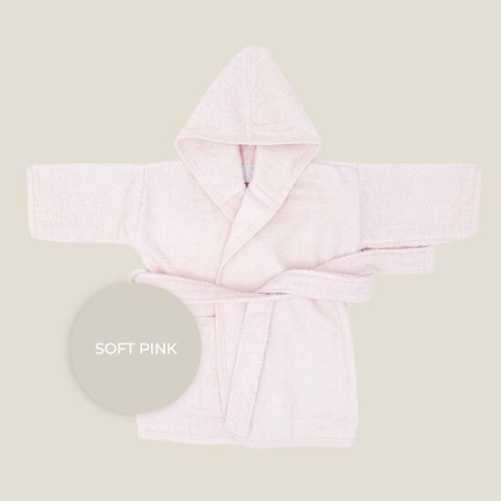 Baby badjas met naam (soft pink)