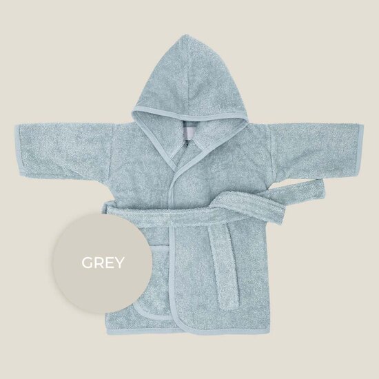 Baby badjas met naam (grey)