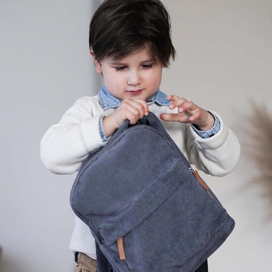 KC Boutique Corduroy rugzak - Grey Blue