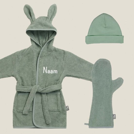 Kraamcadeau met naam - Stone green