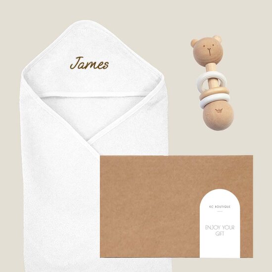 Kraamcadeau box met naam (Naturel)