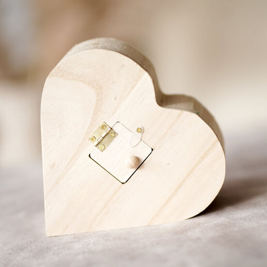 Houten spaarpot met naam - Hart