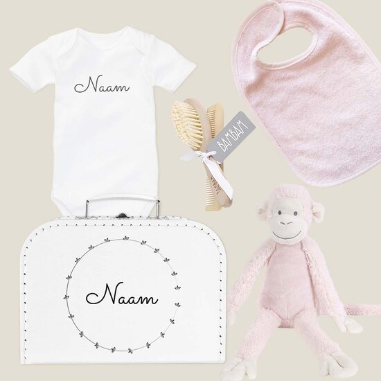 Happy Horse kraamcadeau set met naam (roze)