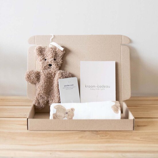 Brievenbuscadeau hydrofieldoek met naam - Teddy beer