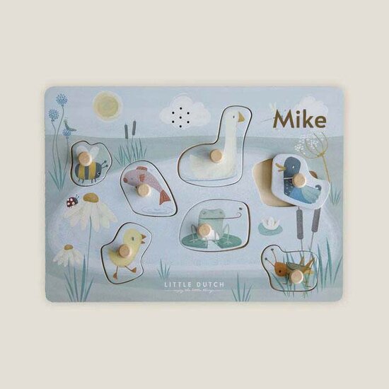 Houten geluiden puzzel dieren - Little Dutch