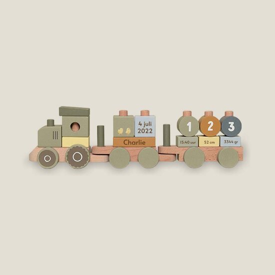 Little Dutch houten trein met naam