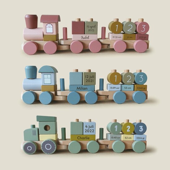 Little Dutch houten trein met naam
