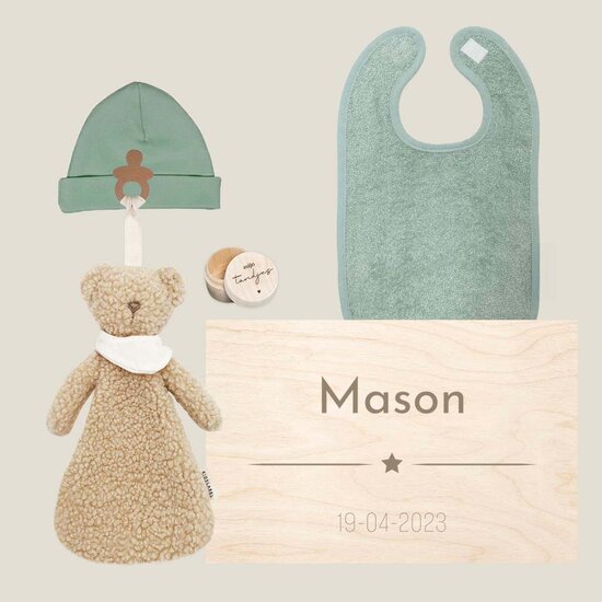 Kraamcadeau set met naam & tandendoosje